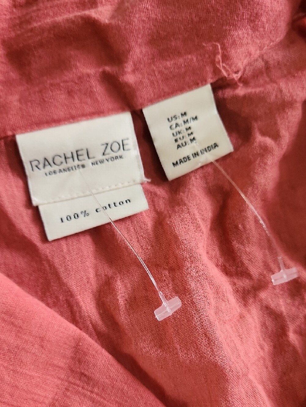 NWOT Rachel Zoe Coral-Pink Cotton Shirt - Picture 2 of 7